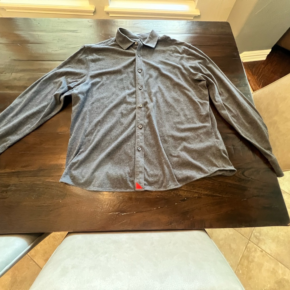 Untuckit flannel shirt- XL - Relaxed- heather gray- cotton long sleeve button up